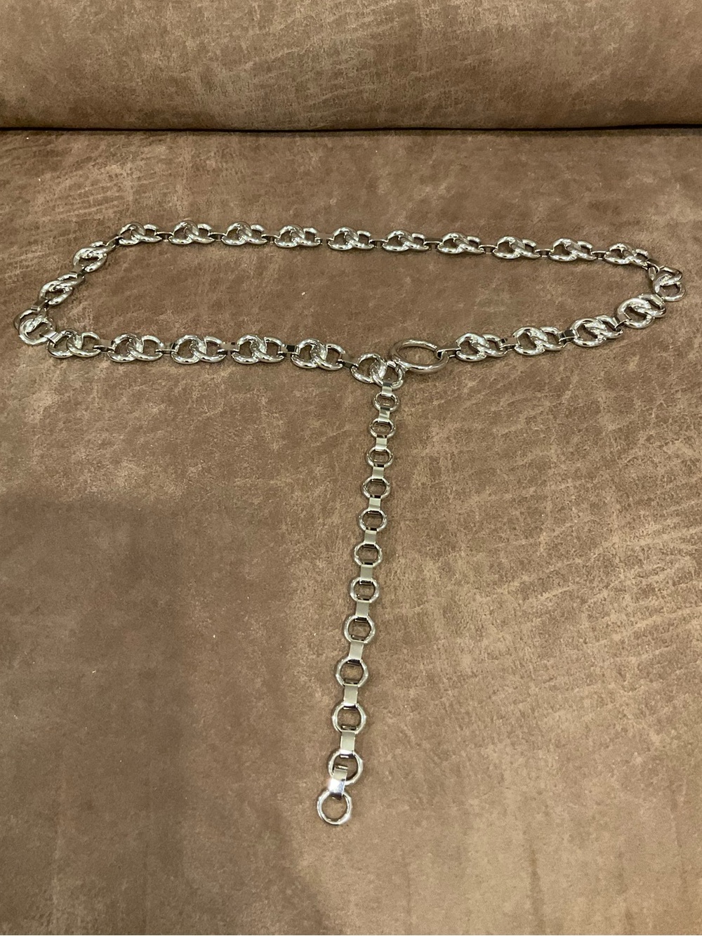 Silver Chunky Chain Belt